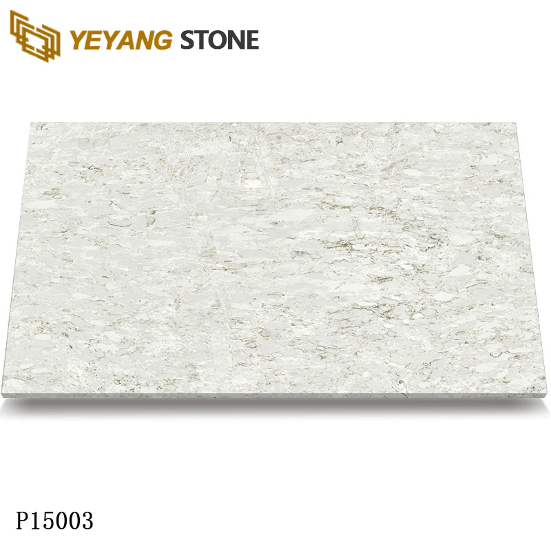 Beige Grey Quartz Slab for Countertops/Backsplashes/ Walls/Flooring