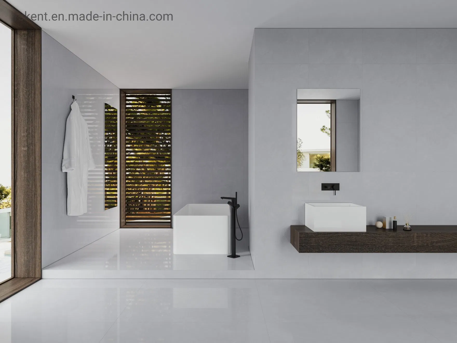 600X1200mm Large Grey Flooring Marble Fully Polished Glazed Tiles