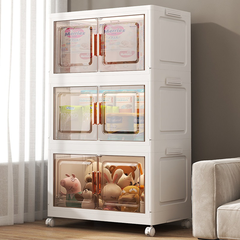 Wholesale Multi-Tier Storage Cabinet for Toys and Snacks Dustproof Eco-Friendly Durable Storage Cabinet Stackable and Combinable