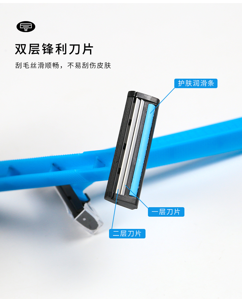 Gentle Twin-Layer Disposable Razor for Sensitive Skin Care