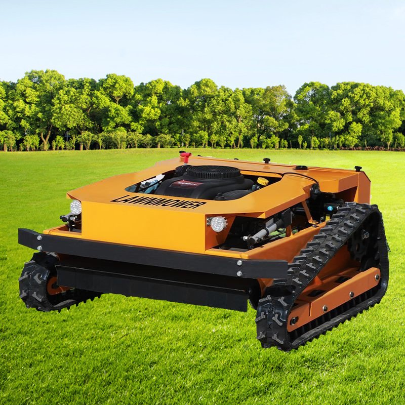 22HP Rubber Crawler Robot Gasoline Self Propelled Garden Remote Control Lawn Mower