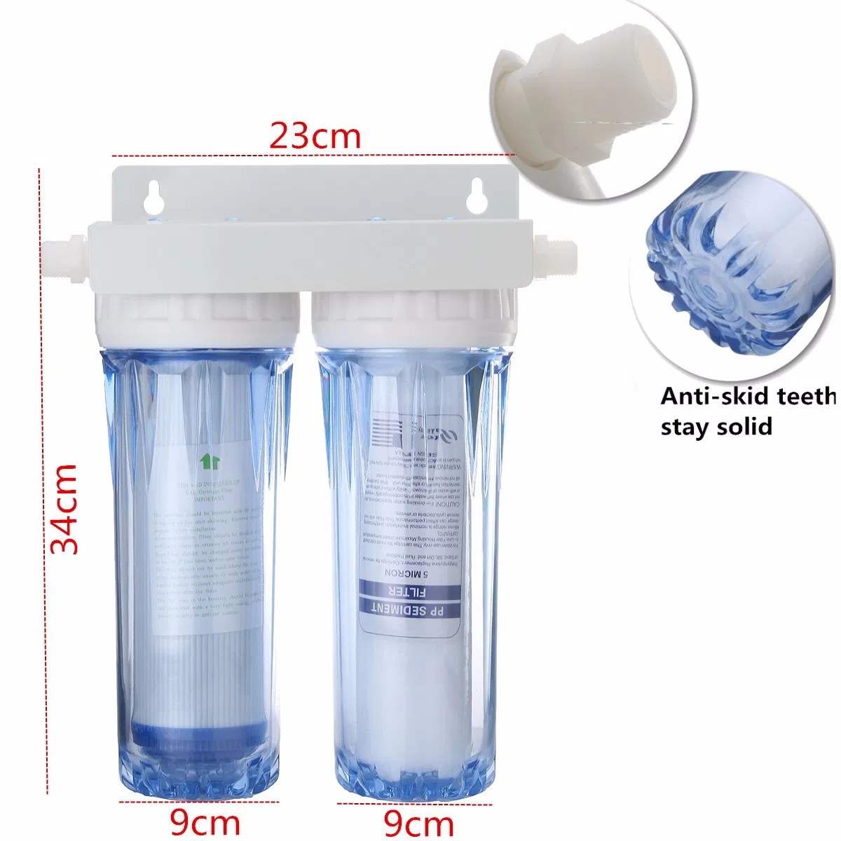 2 Stage 20 Inch Plastic Big Blue Water Filter Housing