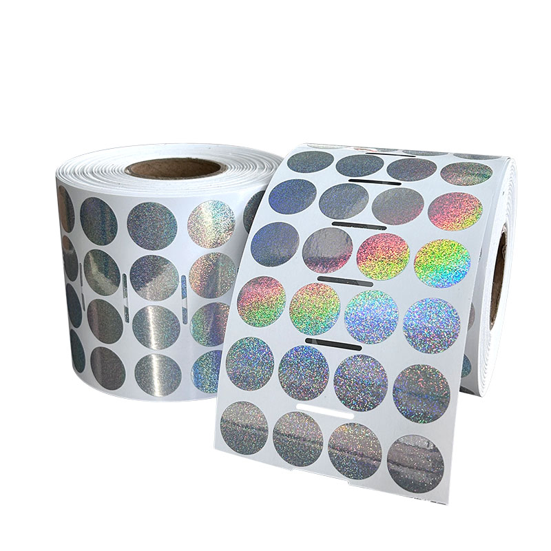 Hot Selling Logo Made Holographic Sticker Rainbow Effect Custom Glossy Silver Label