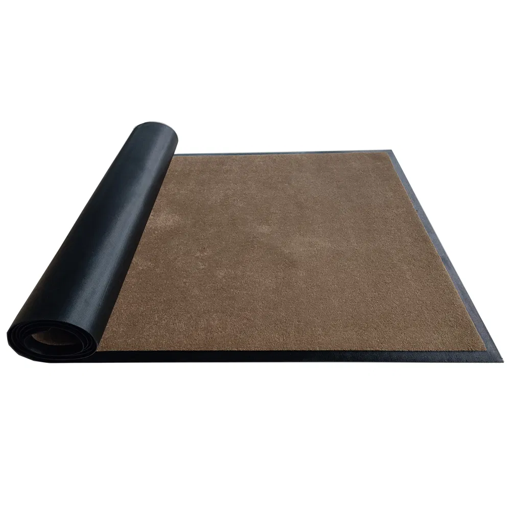 Hot Selling Logo Rubber Bottom Linen Entrance Textile Mat for Hotel and Commercial Kitchen