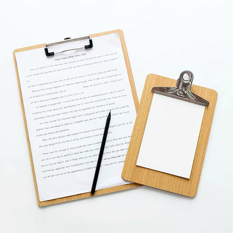 MDF Light Wood Color Menu Clip Paper Clip