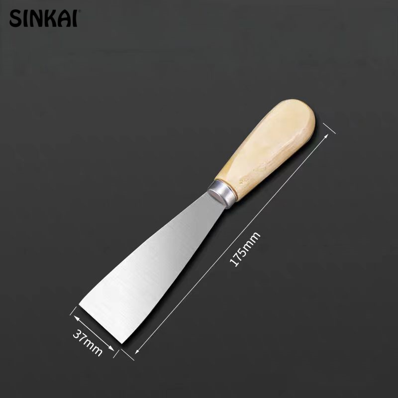 Variety Sizes Putty Knife with Wooden Handle Stainless Steel Blade Putty Scraper for Drywall Painting