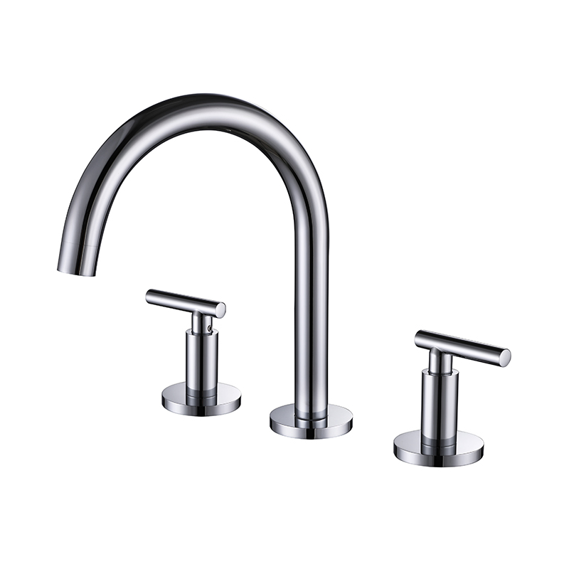 Contemporary Double Handle Kitchen Sink Faucet Gooseneck Basin Tap Customized Color Options for Luxurious Villa Kitchen Designs