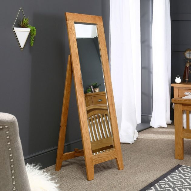 Home Decor Dressing Furniture Floor Full Length Rustic Solid Oak Mirror for Living Room Bedroom Dressing Mirror