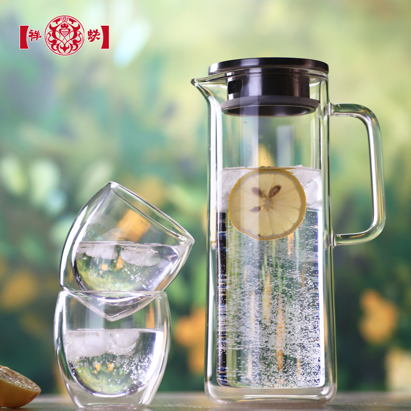 1100ml Home Use Borosilicate Glass Cold Water Carafe with Silicone Lid