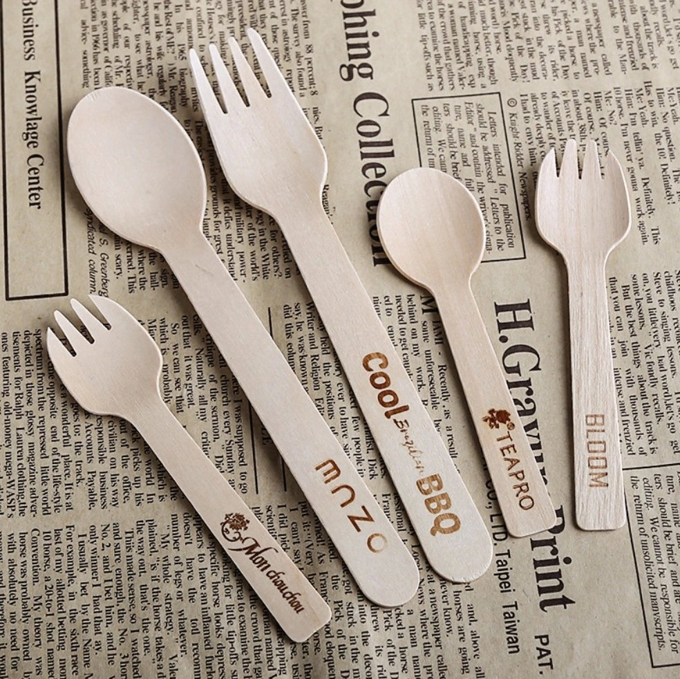 Restaurant Disposable Cutlery Wooden Spoons Wood Knife Fork Spoon