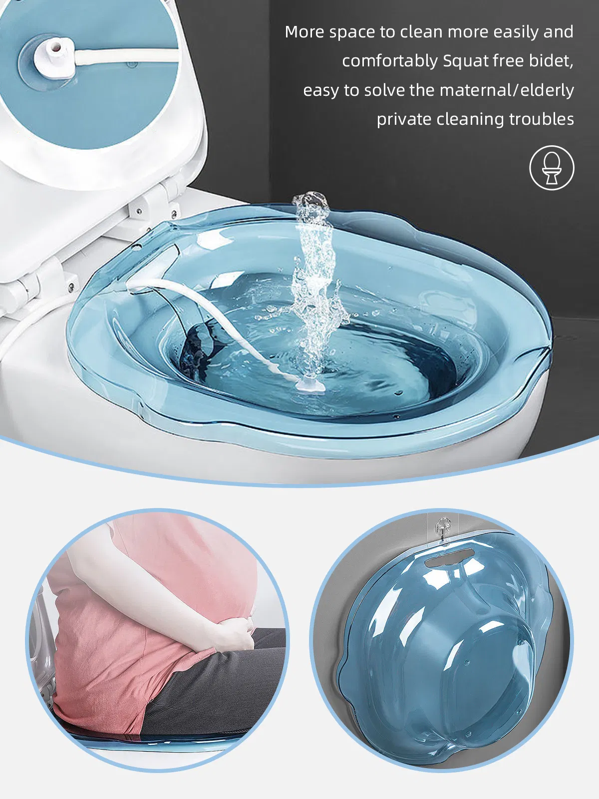 Портативный биде для унитаза, пластиковый, женский