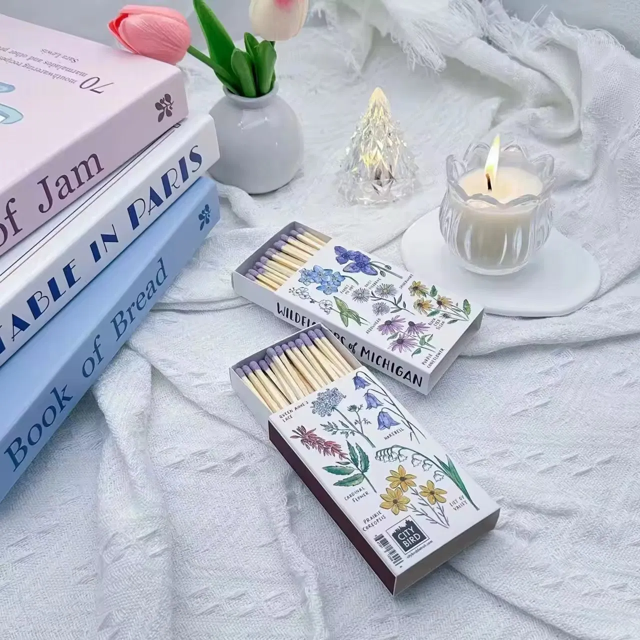 Large Household Box Candle Match Box Customize Advertising Hotel 4inch Wooden Long Safety Matches