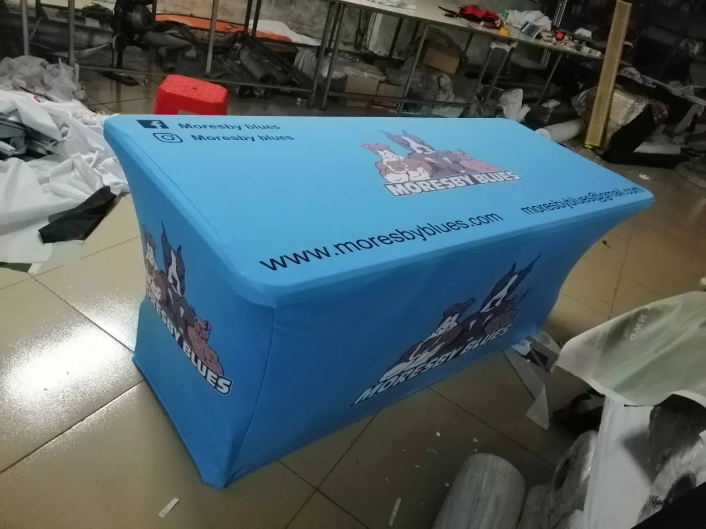 Trade Show Advertising Stretch Rectangular Fitted Table Cloth Spandex Table Cover