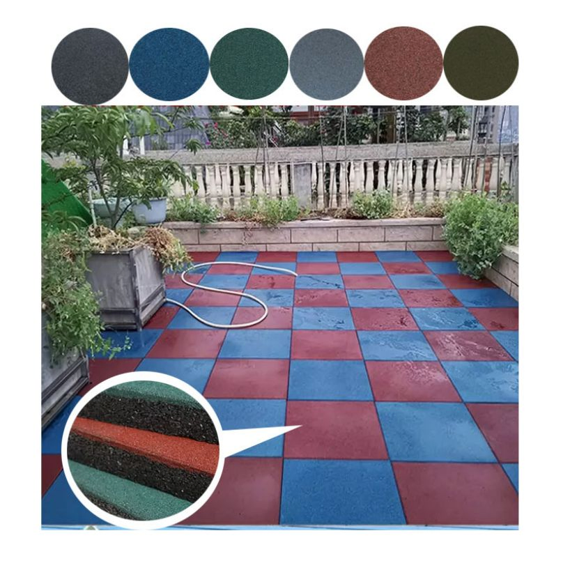High-Performance Outdoor Safety Rubber Flooring Basketball Court Sports Rubber Gym Flooring Tiles Mat