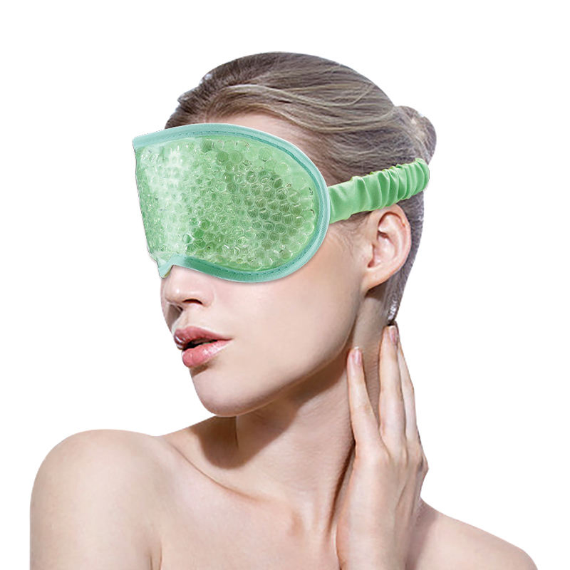 Oversize Silk Satin Soft Strap Ice Eye Compress Headache Migraine Gel Bead Cold Eye Mask