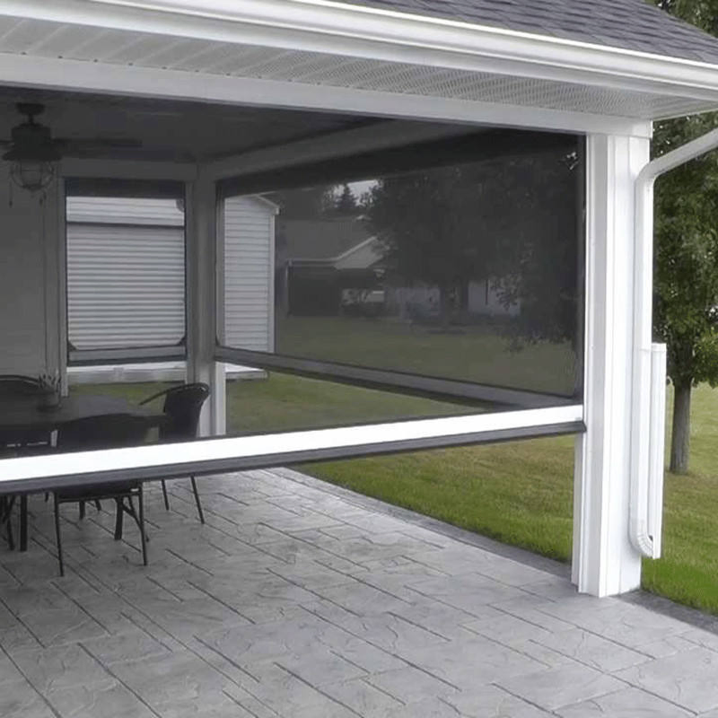 Factory Price Outdoor Zip Screen Blinds with Smart Control Mosquito Protection Privacy Custom Sizes for Your Outdoor Space