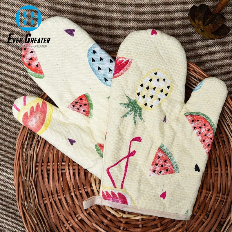 Remium Custom Christmas Oven Mitts Heat Resistant Cotton Baking Gloves for Holiday Cooking Printed and Personalized Designs