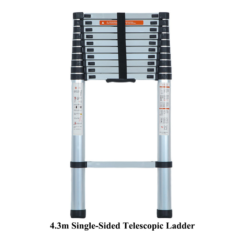 Telescopic Ladder with Tool Tray and Safety Locking Mechanism Portable Ladder