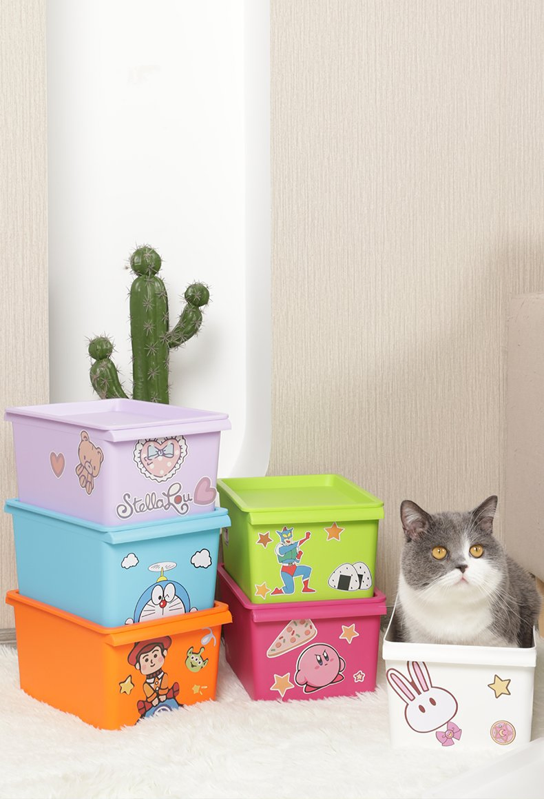 Пластиковые ящики для хранения с крышками, 2 слоя