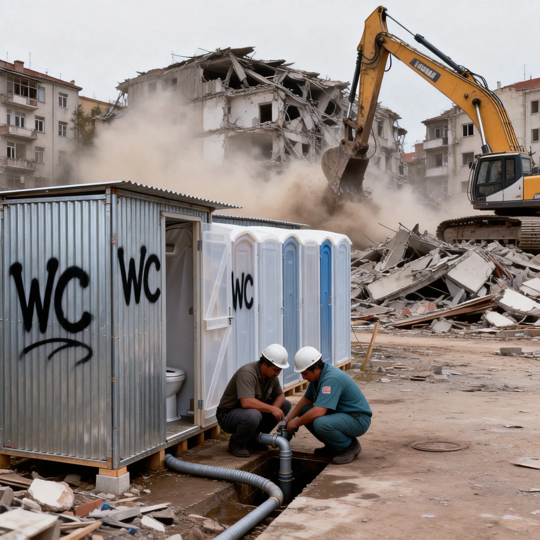 After-War Rebuild Prefabricated Toilet Small Modular Wc for Residence Settlement Modular Mobile Toilet Prefabricated House