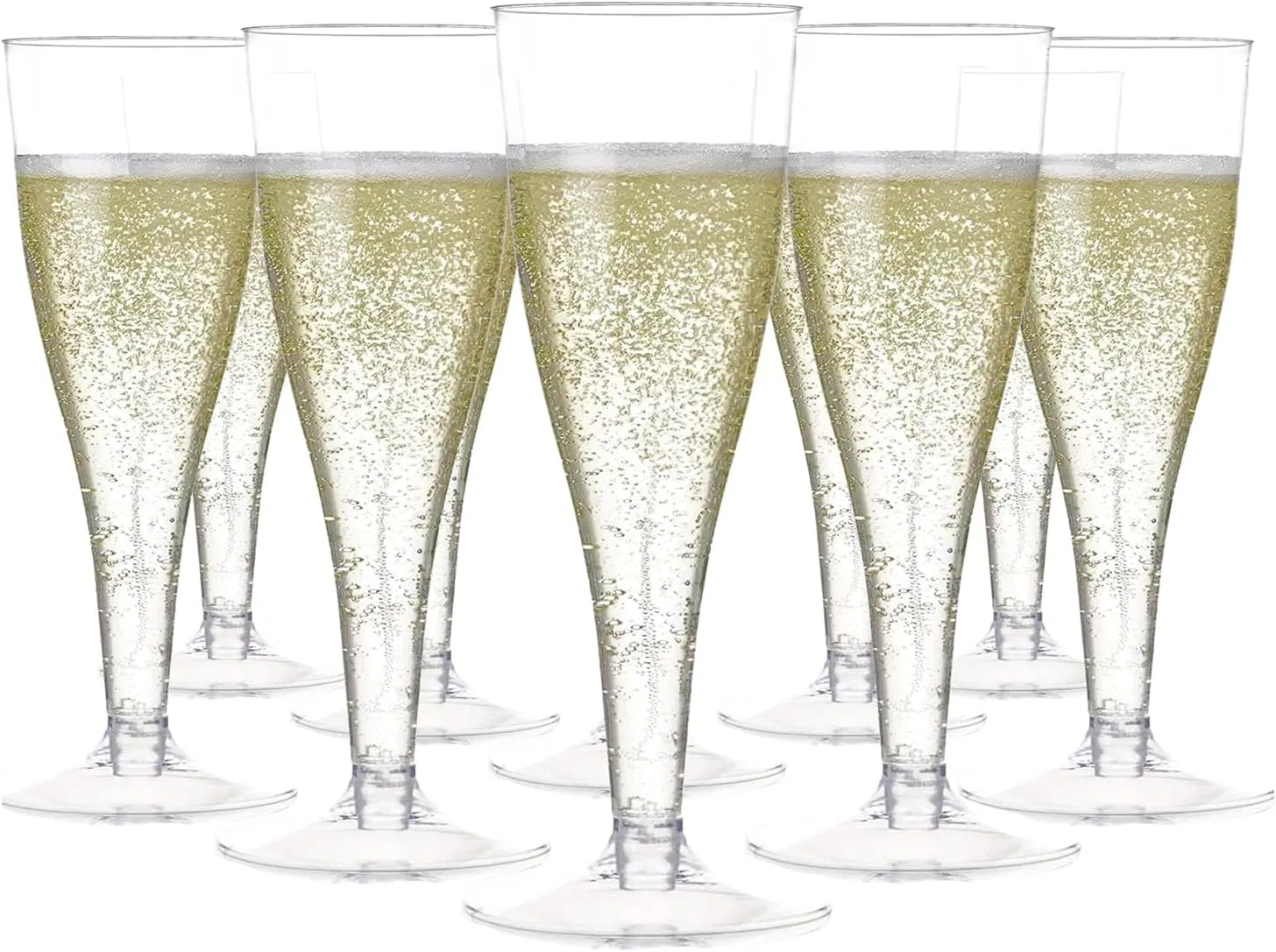 Elegant Clear Plastic Champagne Flutes for Celebrations and Events