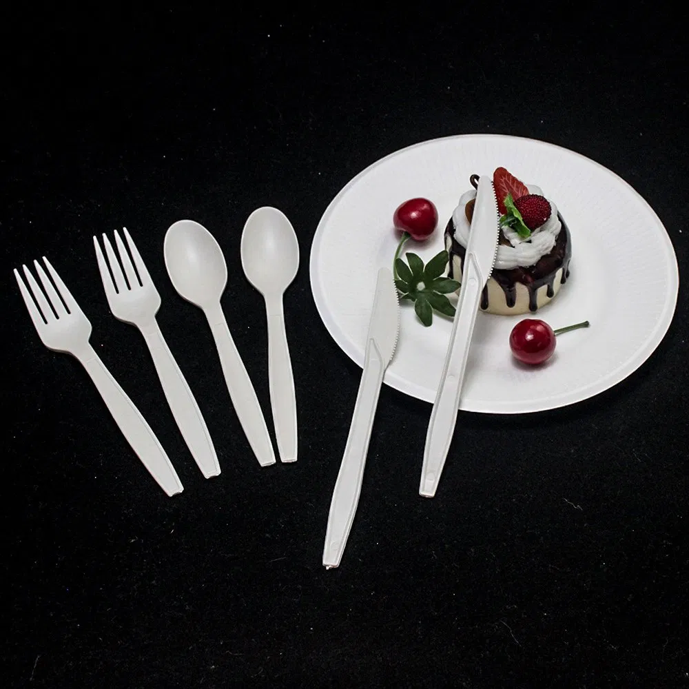 Biodegradable Disposable Cornstarch Spoon Disposable Tableware with CE&FDA&BPA Free