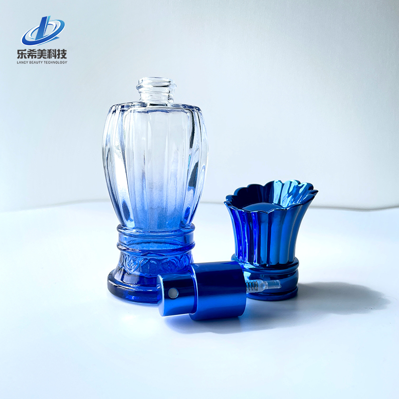 Empty Bottle 60ml Glass Perfume Multicolor Bottle Cosmetic Packaging with Spray Pump Customized Container Parfume Pump Spray Bottle