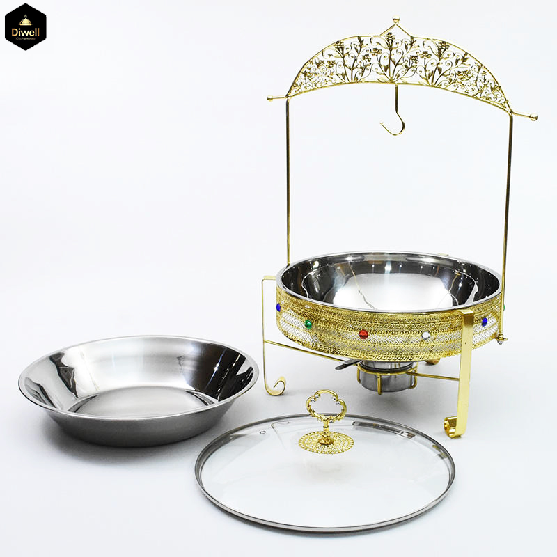 Luxury Buffet Equipment Chafing Dish Hot Food Display Stainless Steel Warmer
