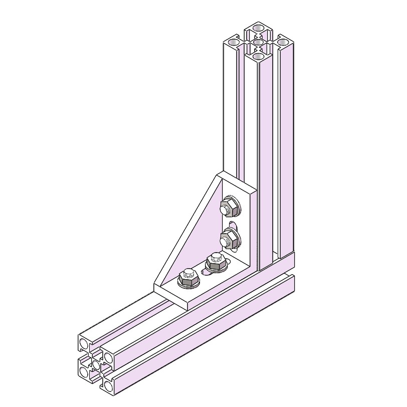 China Manufacturer 4 Hole Inside Corner Brackets CNC Machining Corner Bracket for 3060c-8A Profile Aluminum Extrusion #1028