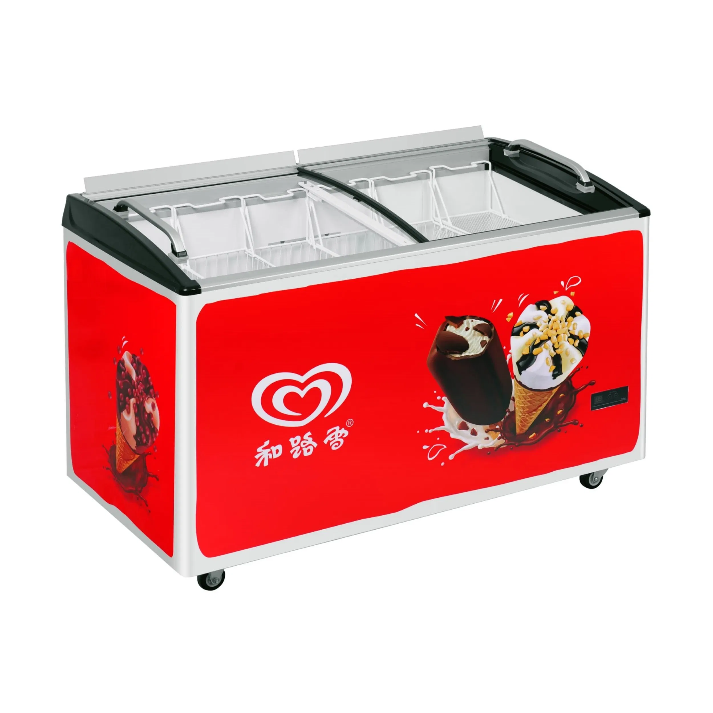 Painted Steel Inside Walls Ice Cream Display Chest Freezer