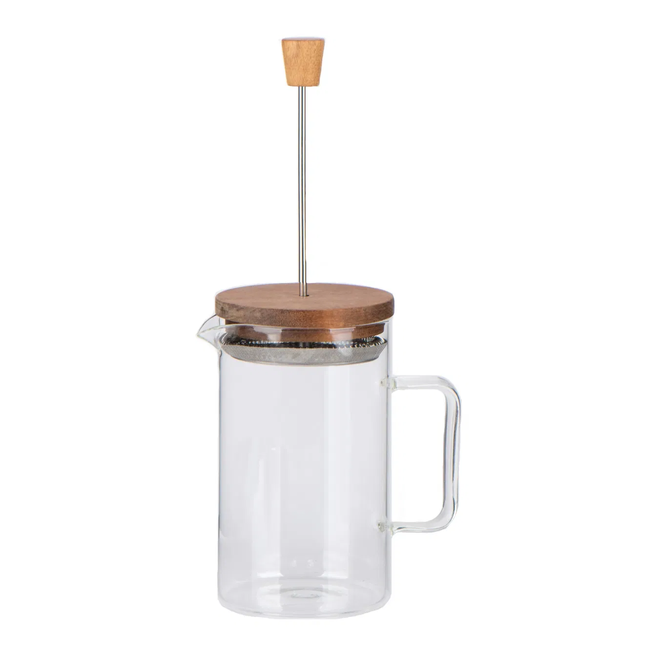 850ml Acacia Wood Lid High Borosilicate Glass Coffee Press Teat Pot Coffee Maker with Stainless Steel Infuser