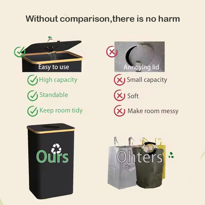 100L 26 Gallon Recycling Storage Bins for Kitchen with Lid Reusable Inner Bag Large Bottle Can Waste Storage Basket