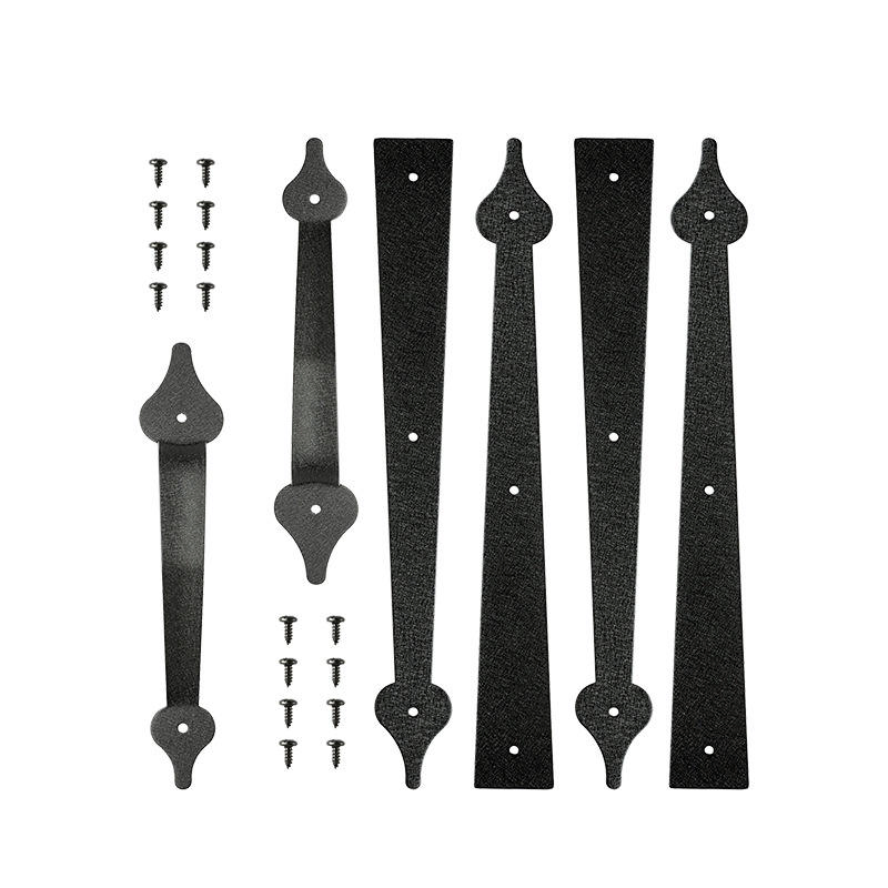 Black Faux Steel Hinges and Handles Hardware Kit for Barn Gates