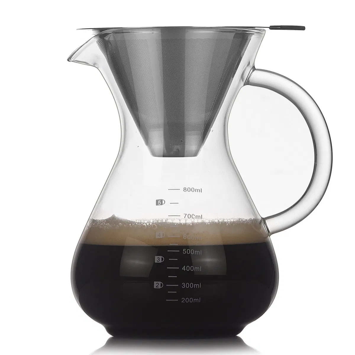Nordic Glass Coffee Maker Heat Resistant Coffee Pot & Carafe with Filter