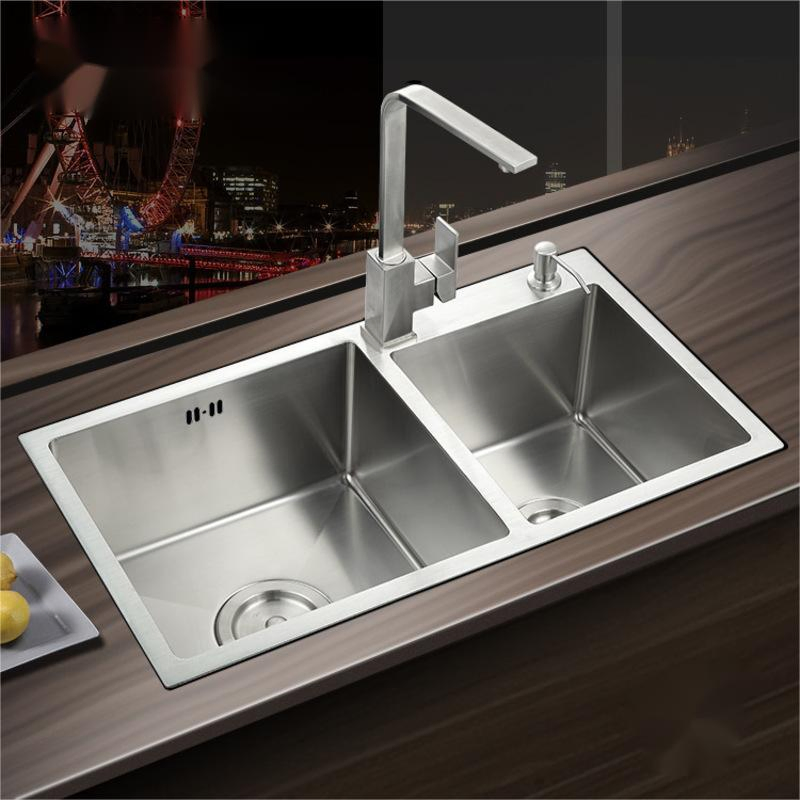 Middle East Design High-End Drop-in Kitchen Sink with Siphon, SUS304 Factory Wholesale