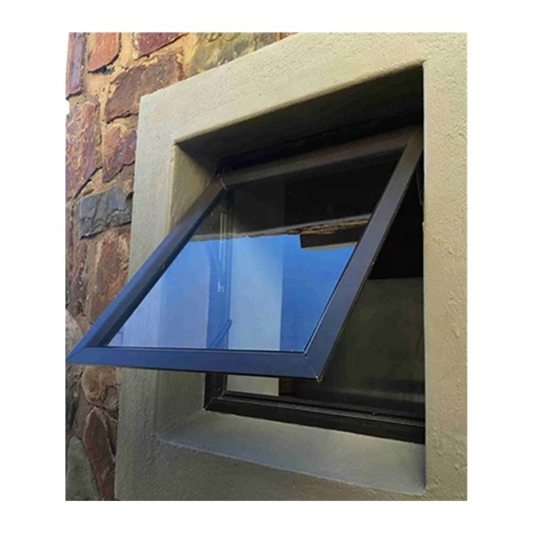 Modern Aluminum Alloy Top Hung Window Double Glass Thermal Break Window for Balcony and Commercial Buildings