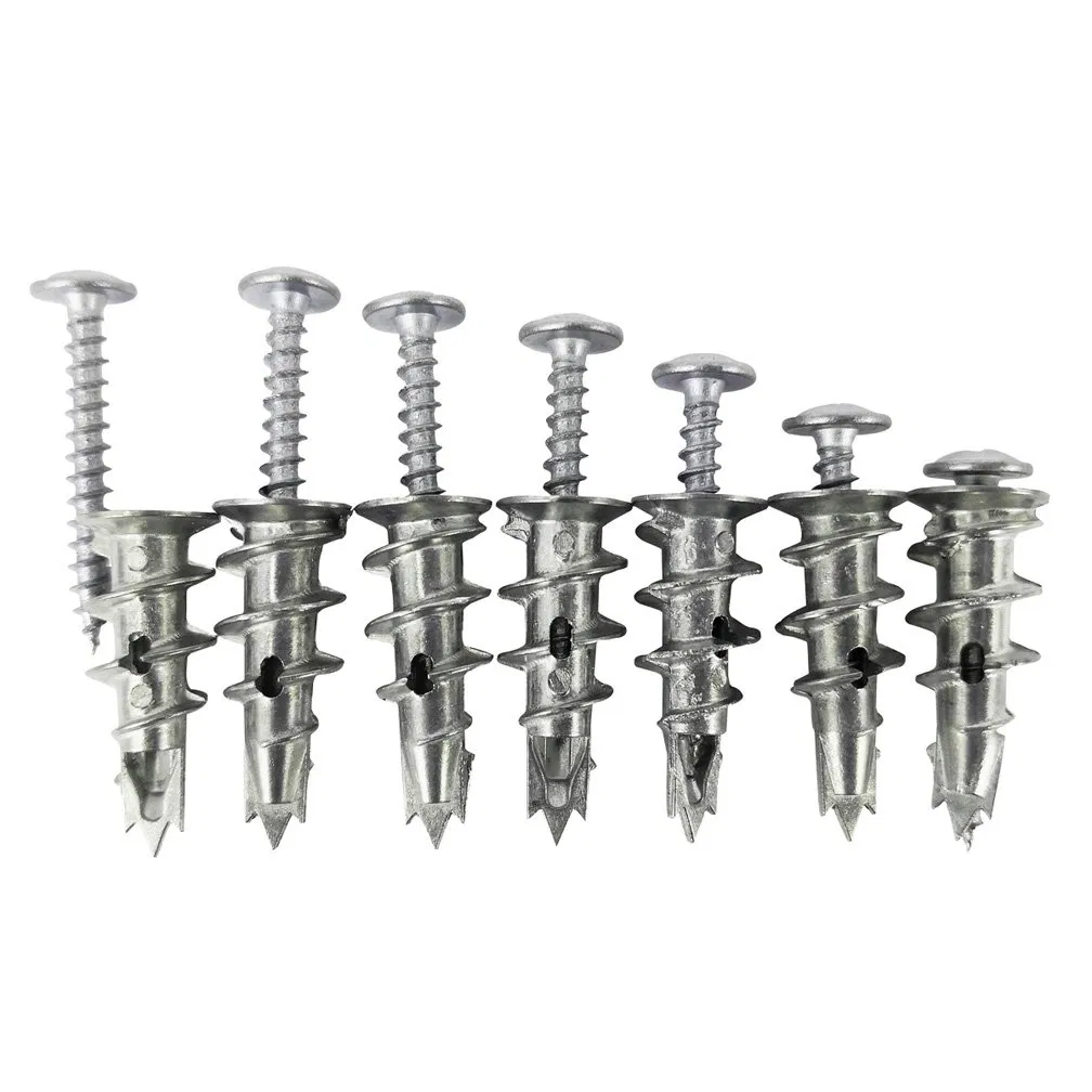 Zinc Self-Drilling Drywall Anchors with Screws Heavy Duty Metal Wall Anchors