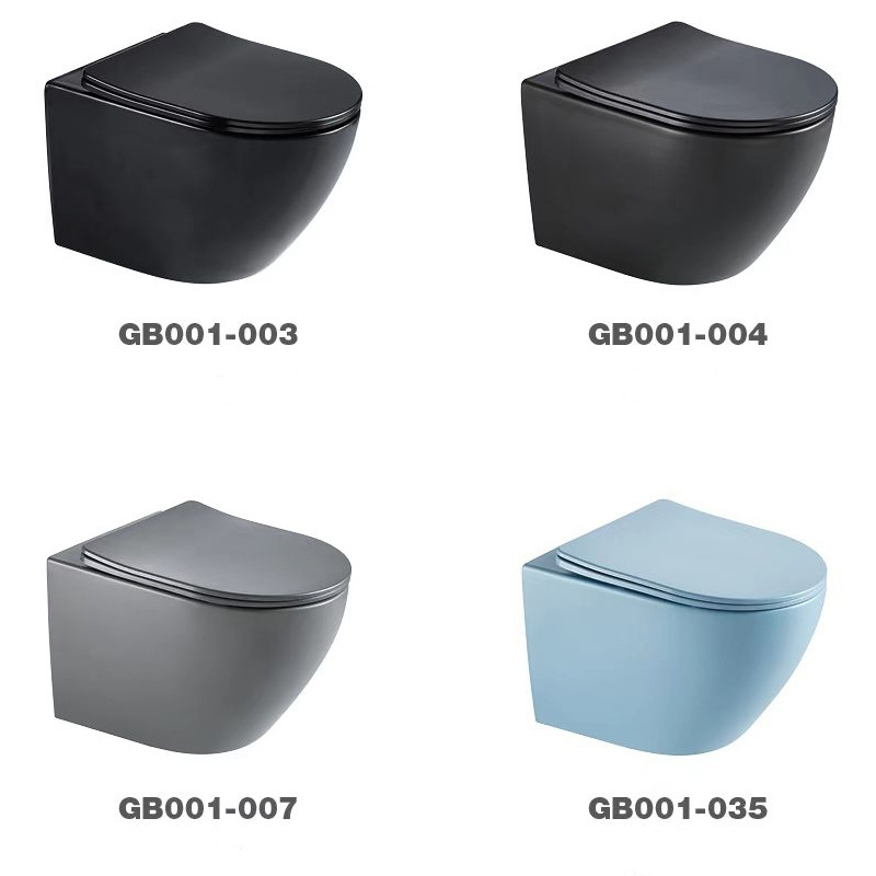 Colorful Option Bathroom Sanitary Toilet Inodoro Suspendido Commode Bidet Seat Ceramica Water Closet Wall-Mounted Wc Toilet