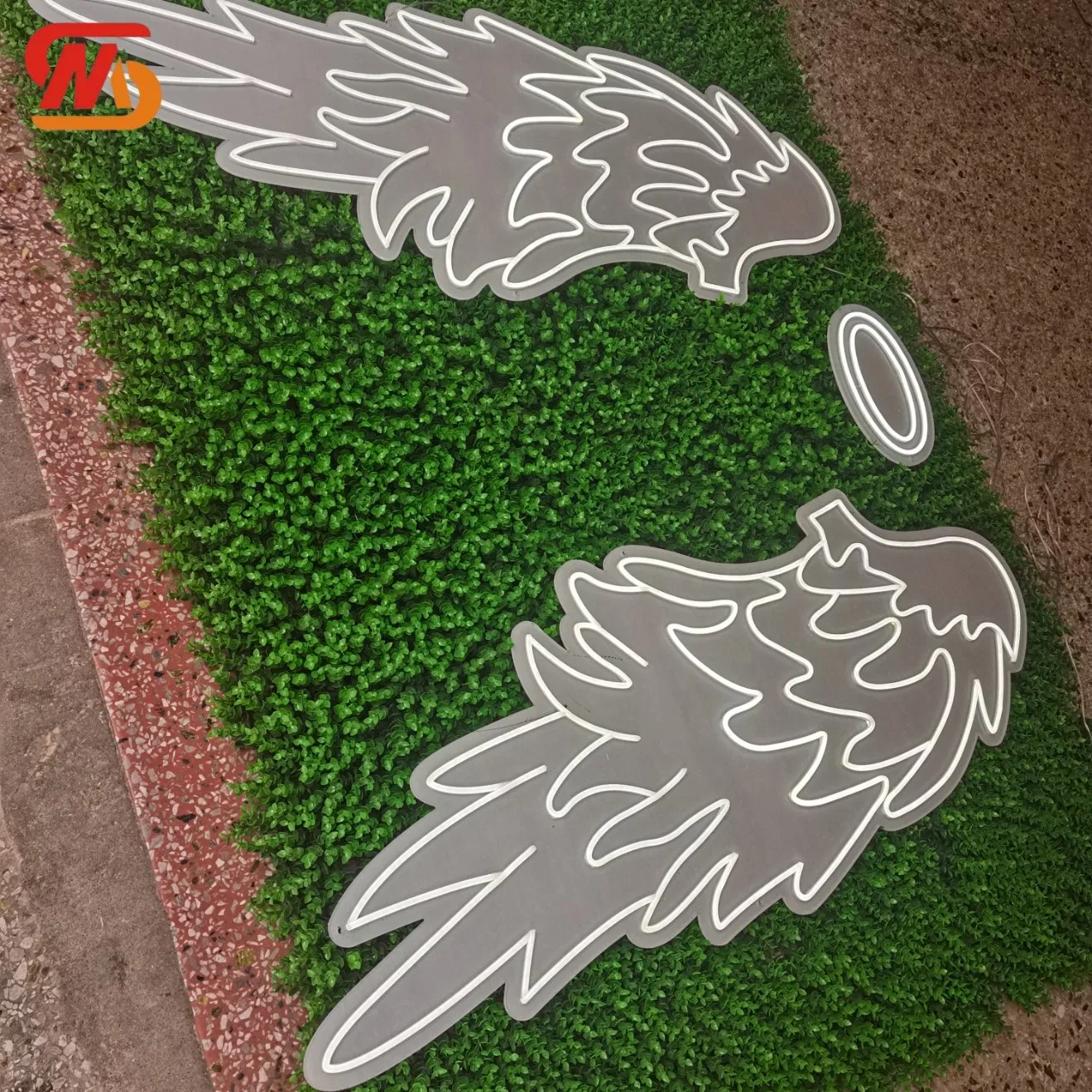 Smooth Indoor Outdoor Party Large Acrylic Sign Neon Sign Angel Feather Wings Letter for Events
