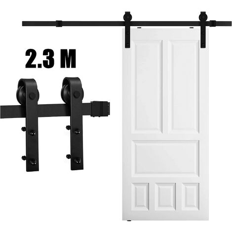 Black Color Steel Modern Wooden Sliding Barn Door Hardware System