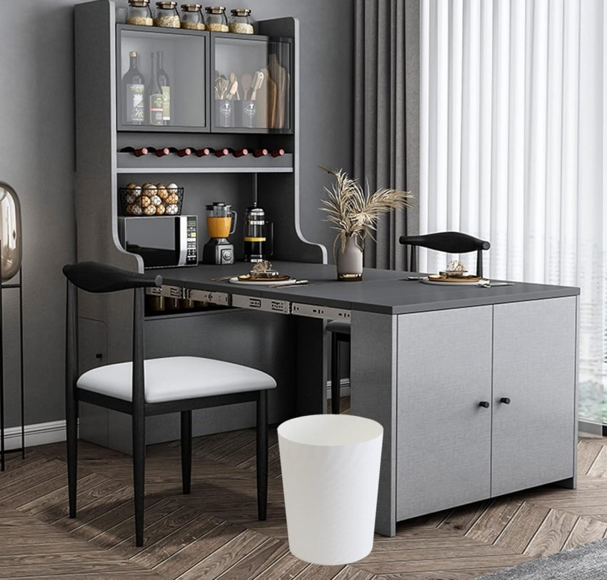 Plastic Small Trash Can Wastebasket Garbage Container Basket for Bathrooms