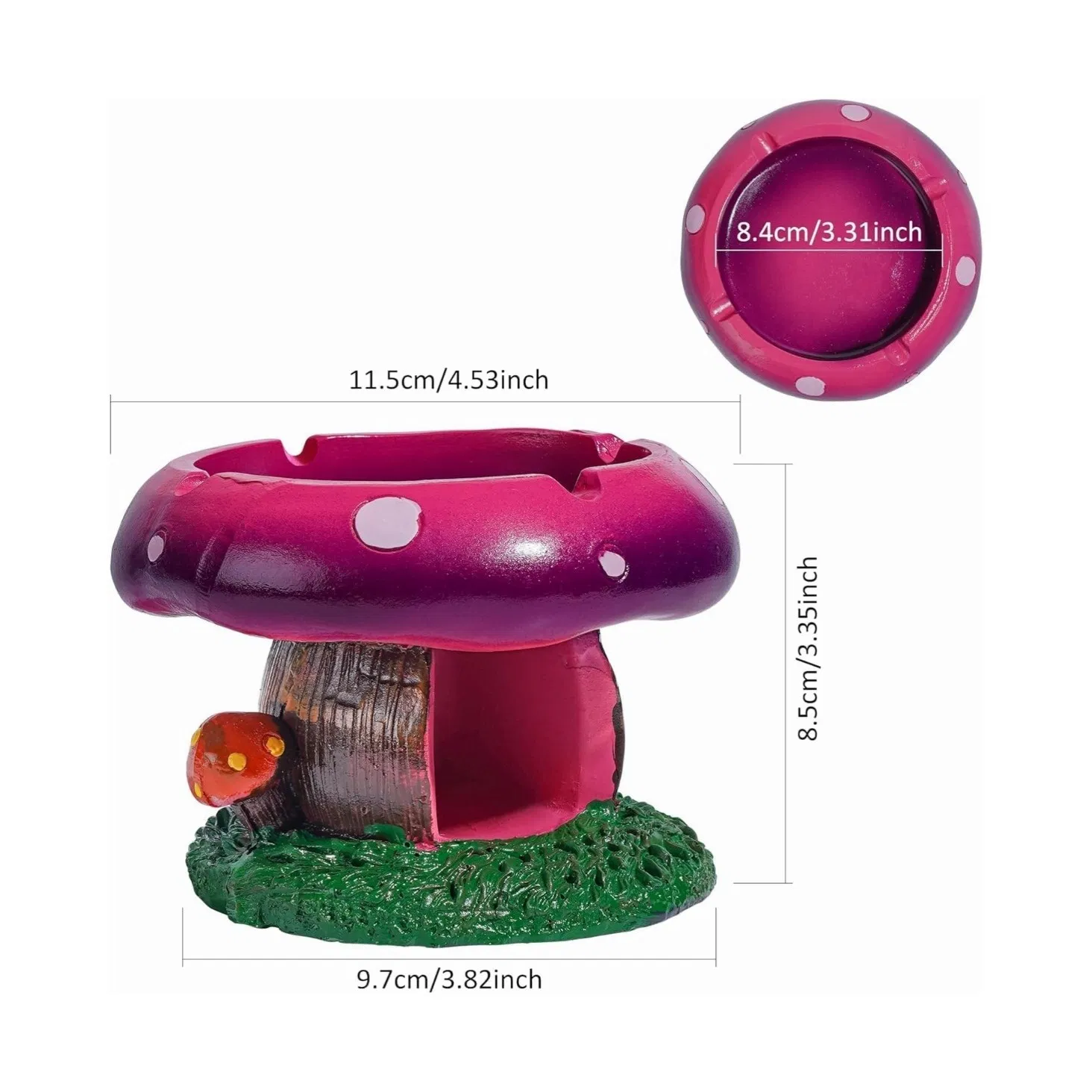 Wholesale Cute Design Mushroom Shaped Resin Ashtray with 3 Colors Smoking Accessories