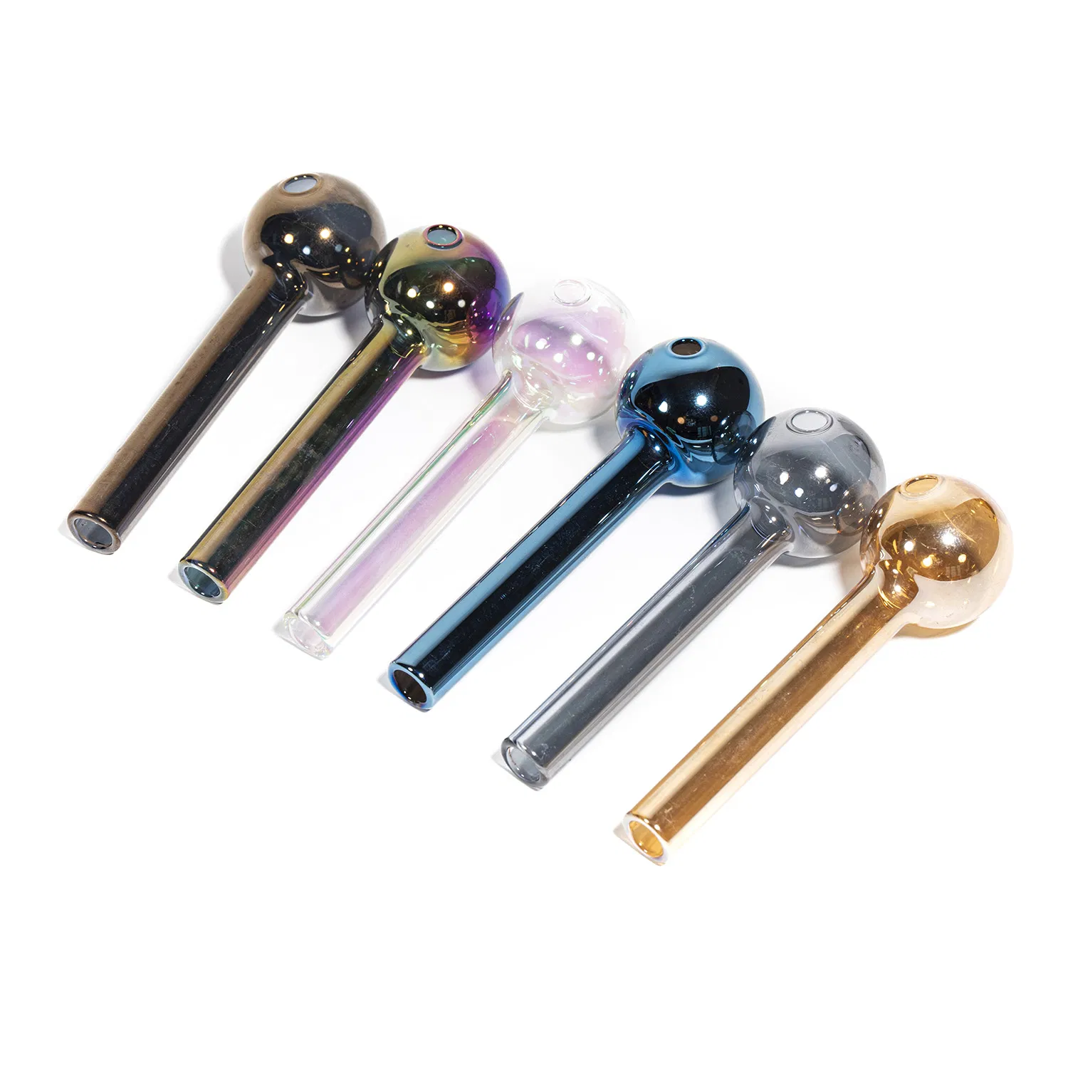 Wholesale 4 Inch Electroplated Glass Water Pipe Oil Burner Smoking Pipe