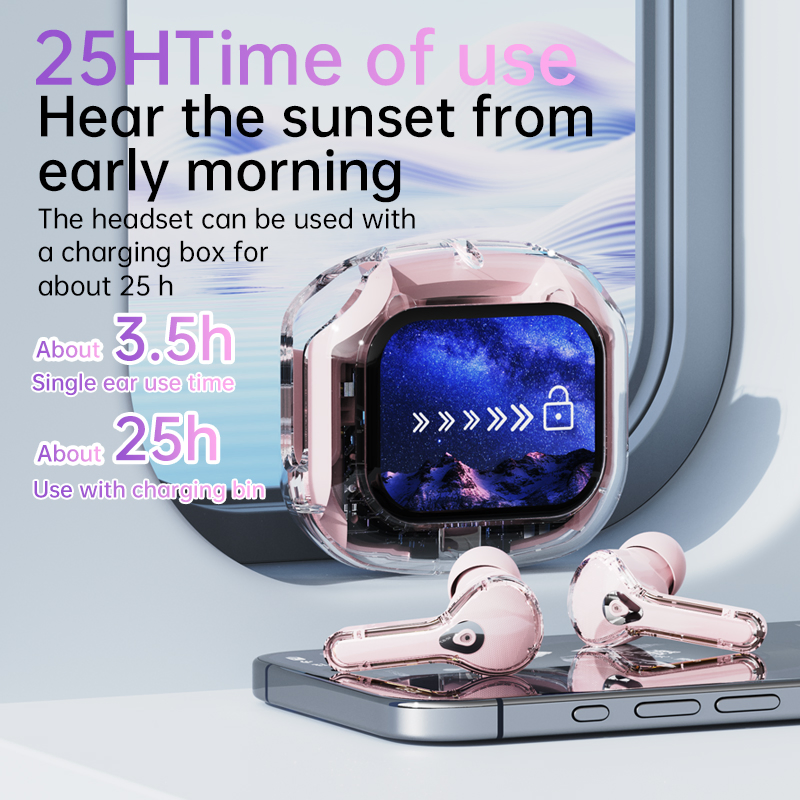 OEM ODM New Tws Ai Translation Bluetooth Earphone LCD Touch Headphones in-Ear Earbuds