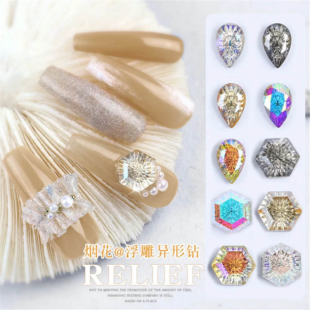 Wholosale 10 Styles Colorful Nail Art Crystal Stone Decoration/Accessory for Nail Beuty Designer
