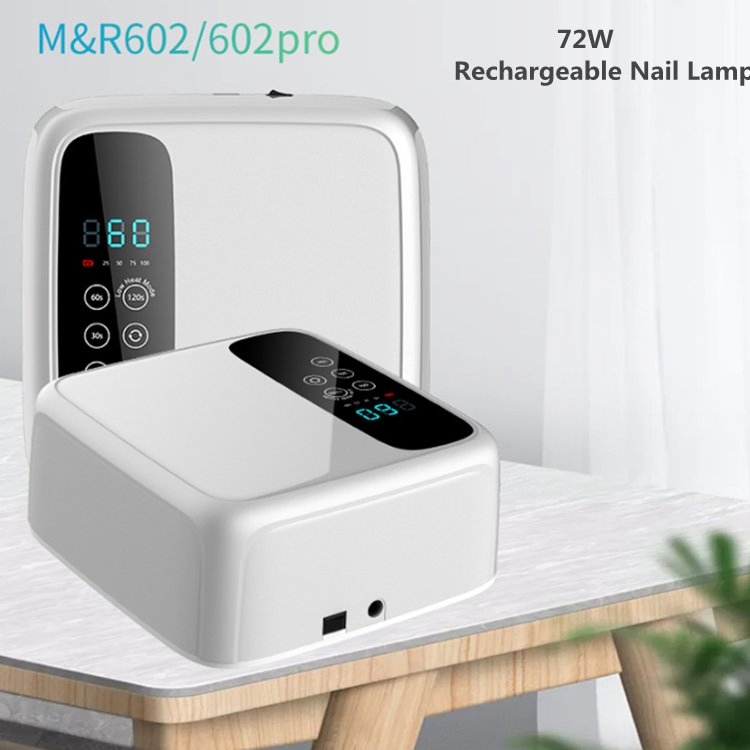 Wireless Gel Curing Touch Switch LCD Screen Nail Dryer 72W Rechargeable Nail Lamp Cordless UV LED Nail Light