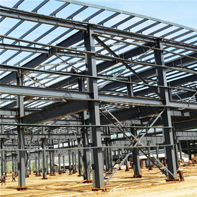 H Column Wind-Resistant Widely Garden Large-Span Storage Metal Standard Roofing Steel Structure Shed for Warehouse Workshop Hangar Building