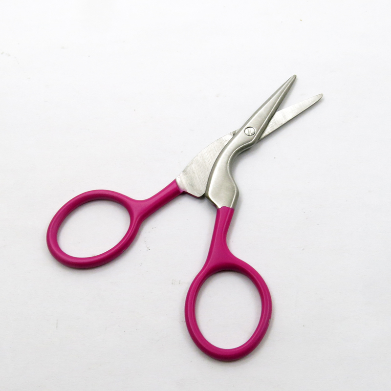 Crane Shape with Colorful Coated Stainless Steel Eyebrow Facial Eyelash Hair Trimming Beauty Scissors