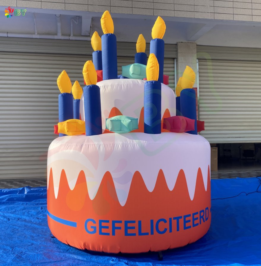 Outdoor Birthday Party Decoration Inflatable Cake with Sarah Balloon Holland Cartoon Doll for Ouwe Taart