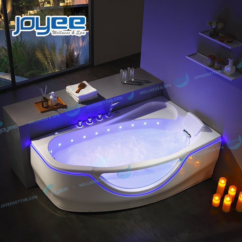 Угловая акриловая ванна Joyee с гидромассажем и LED подсветкой